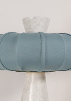 Andorra Table Lamp 2.0 | Carrara White Marble, Indigo Grey Cotton Shade