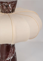 Andorra Table Lamp 2.0 | Levanto Red Marble, Light Ivory Cotton Shade