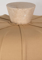 Andorra Table Lamp 2.0 | Romano Beige Travertine, Golden Ochre Cotton Shade