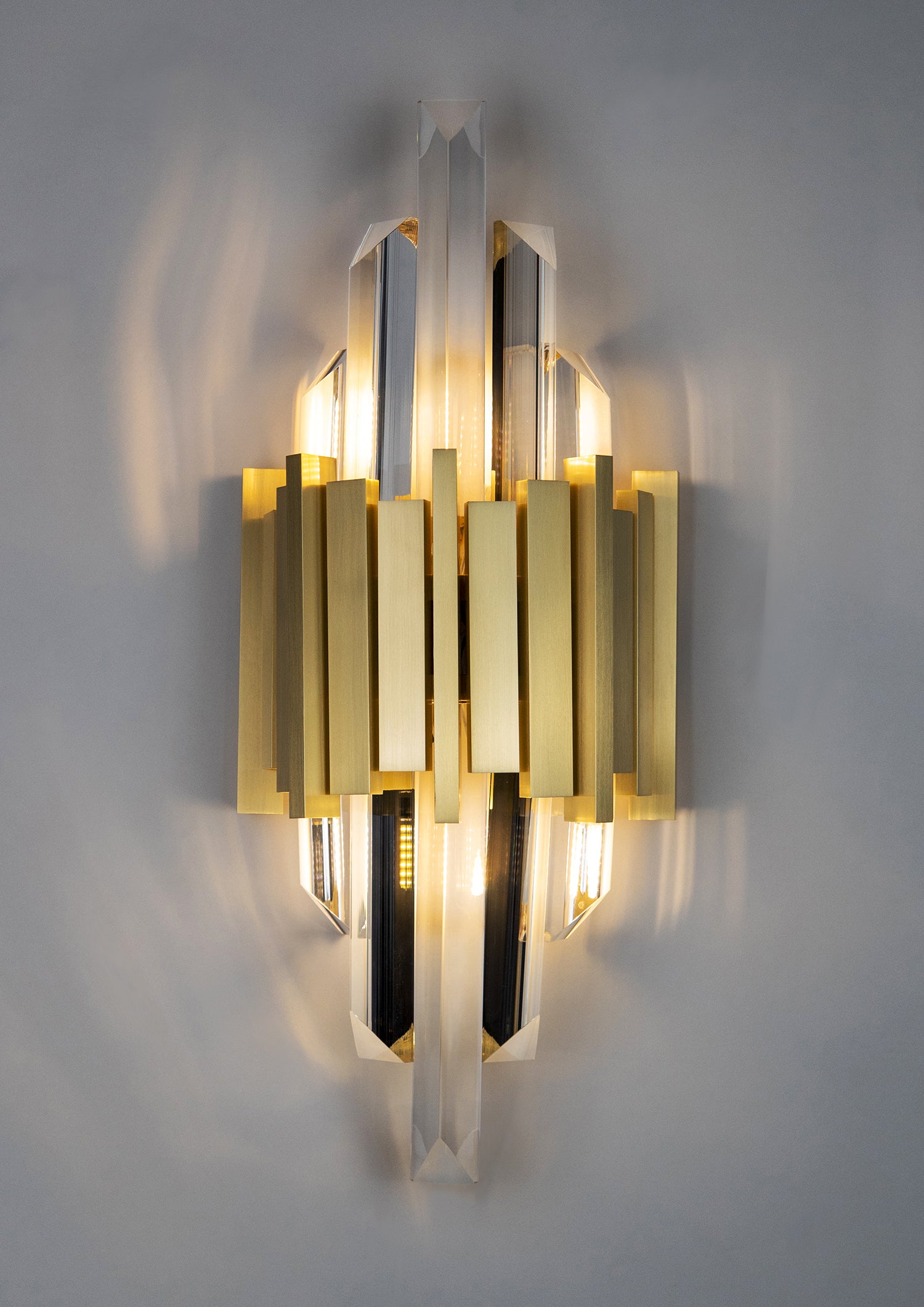 Art Deco Brass Wall Light 18-25 C-Bs-ZL