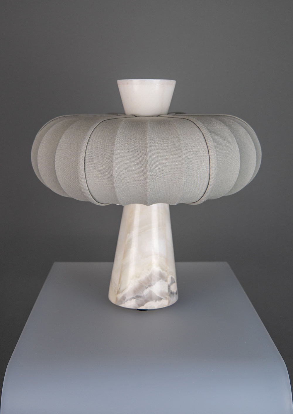 Andorra Table Lamp | Mild Ombre Cotton - Bright Dawn White Marble