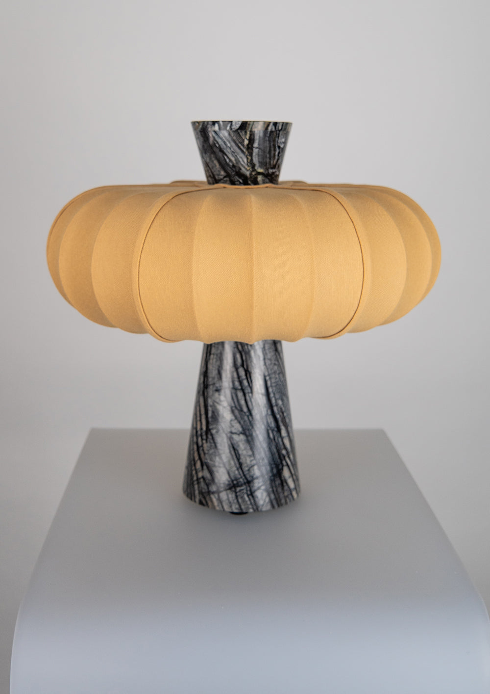Andorra Table Lamp | Light Ochre Cotton - Grenadilla Black Marble