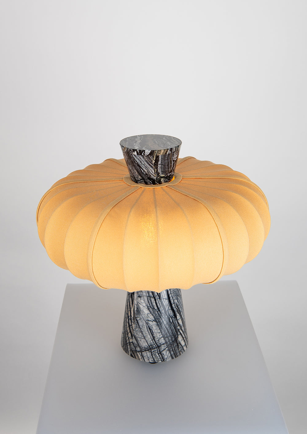 Andorra Table Lamp | Light Ochre Cotton - Grenadilla Black Marble