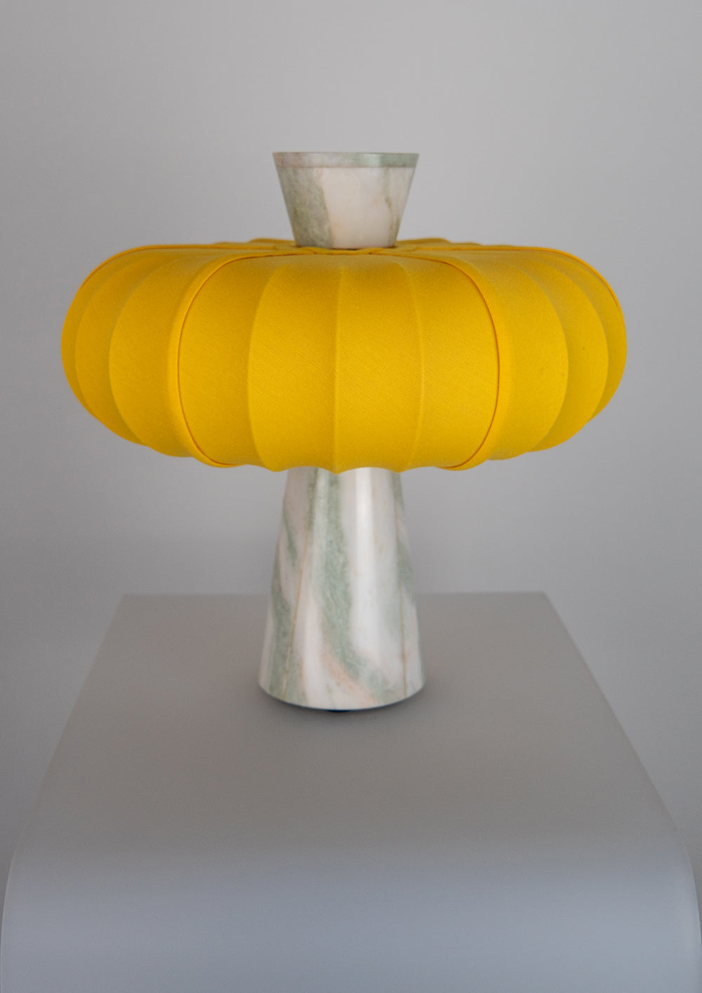 Andorra Table Lamp | Cadmium Yellow Cotton - Caribbean Green Marble