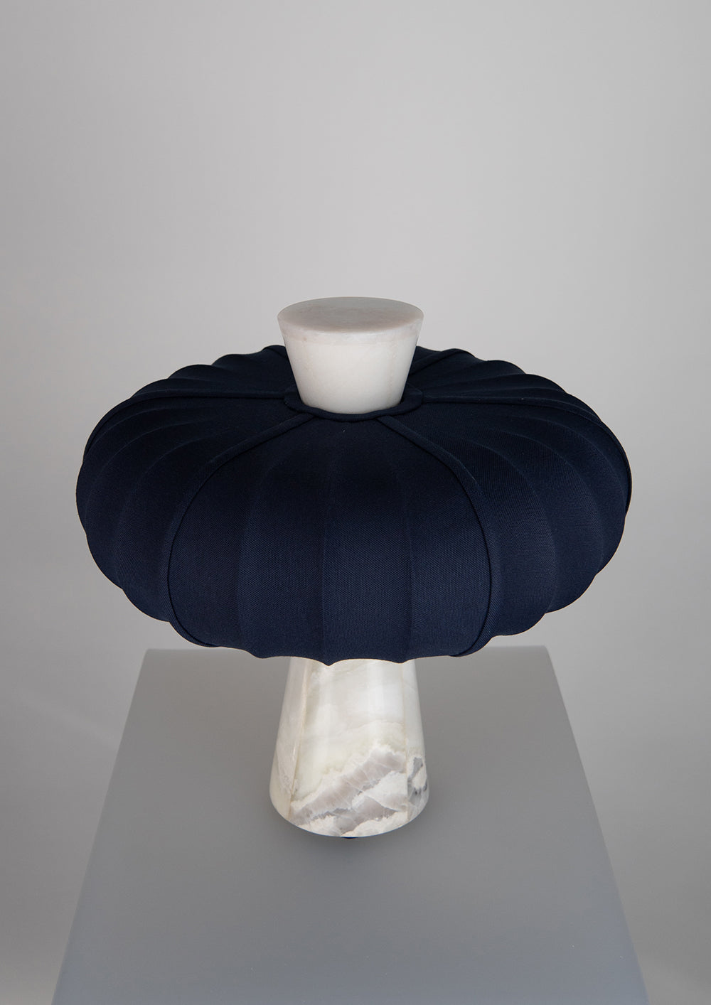 Andorra Table Lamp | Dark Cobalt Cotton - Bright Dawn White Marble