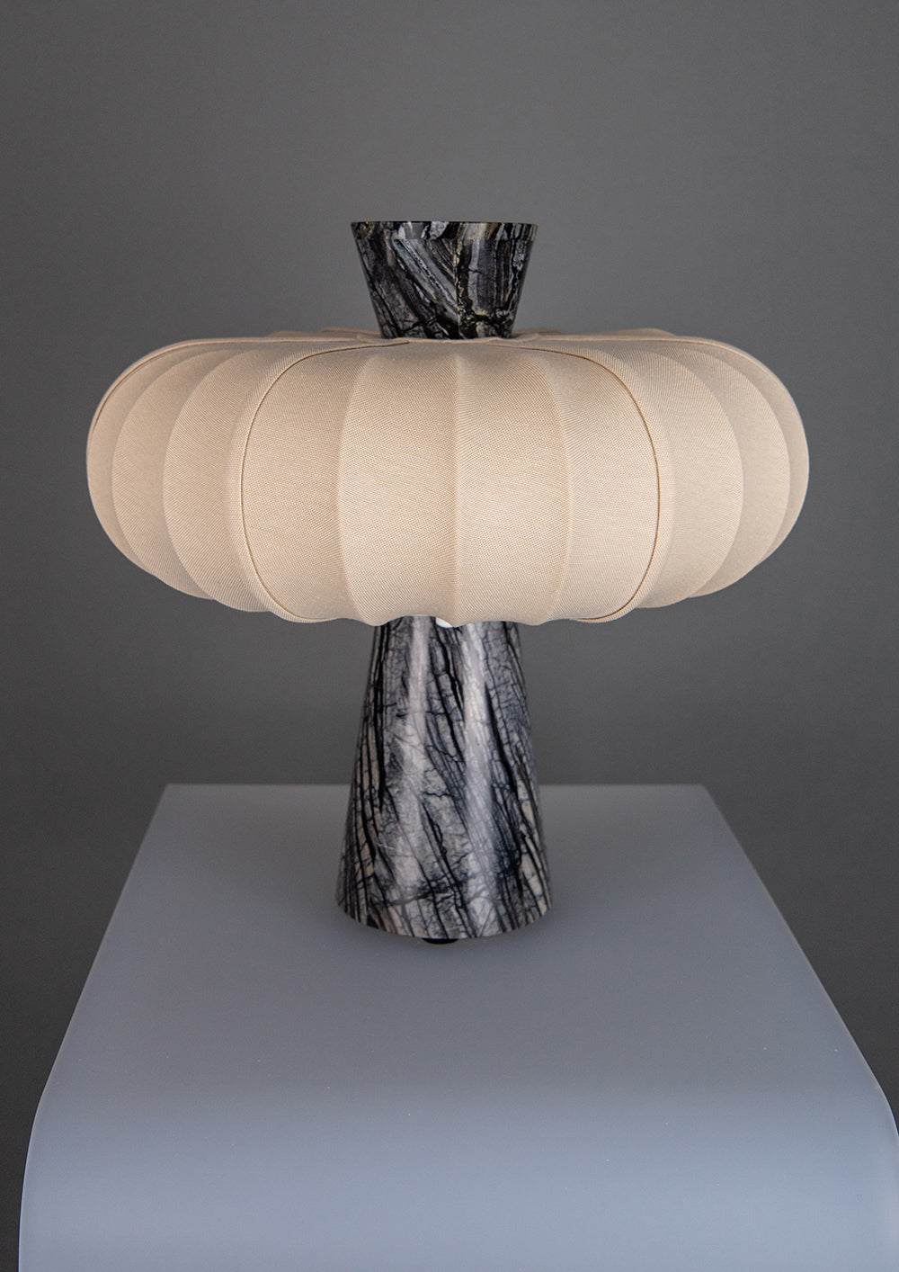 Andorra Table Lamp | Light Clay Cotton - Grenadilla Black Marble