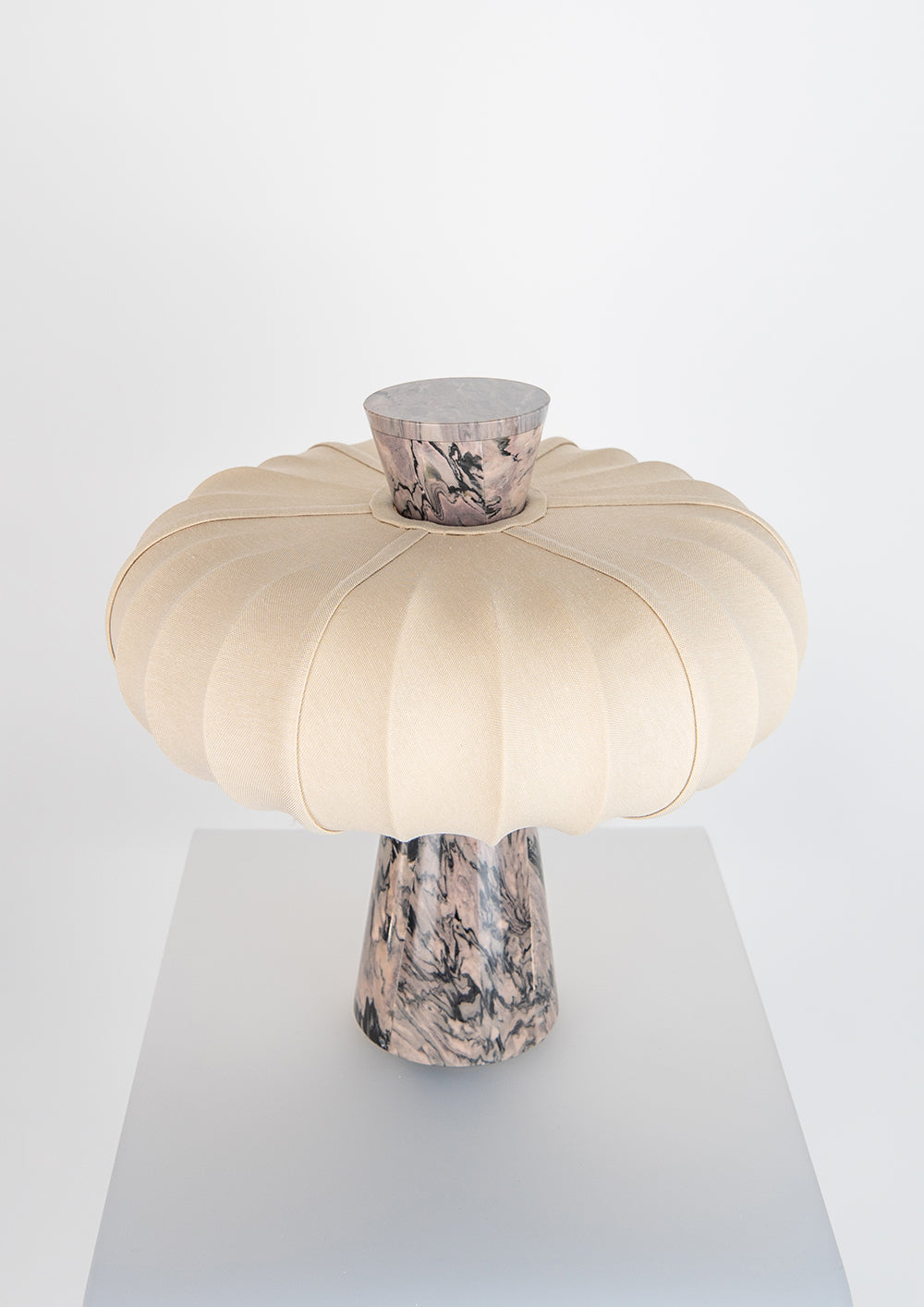 Andorra Table Lamp | Light Clay Cotton - Terrestrial Brown Marble