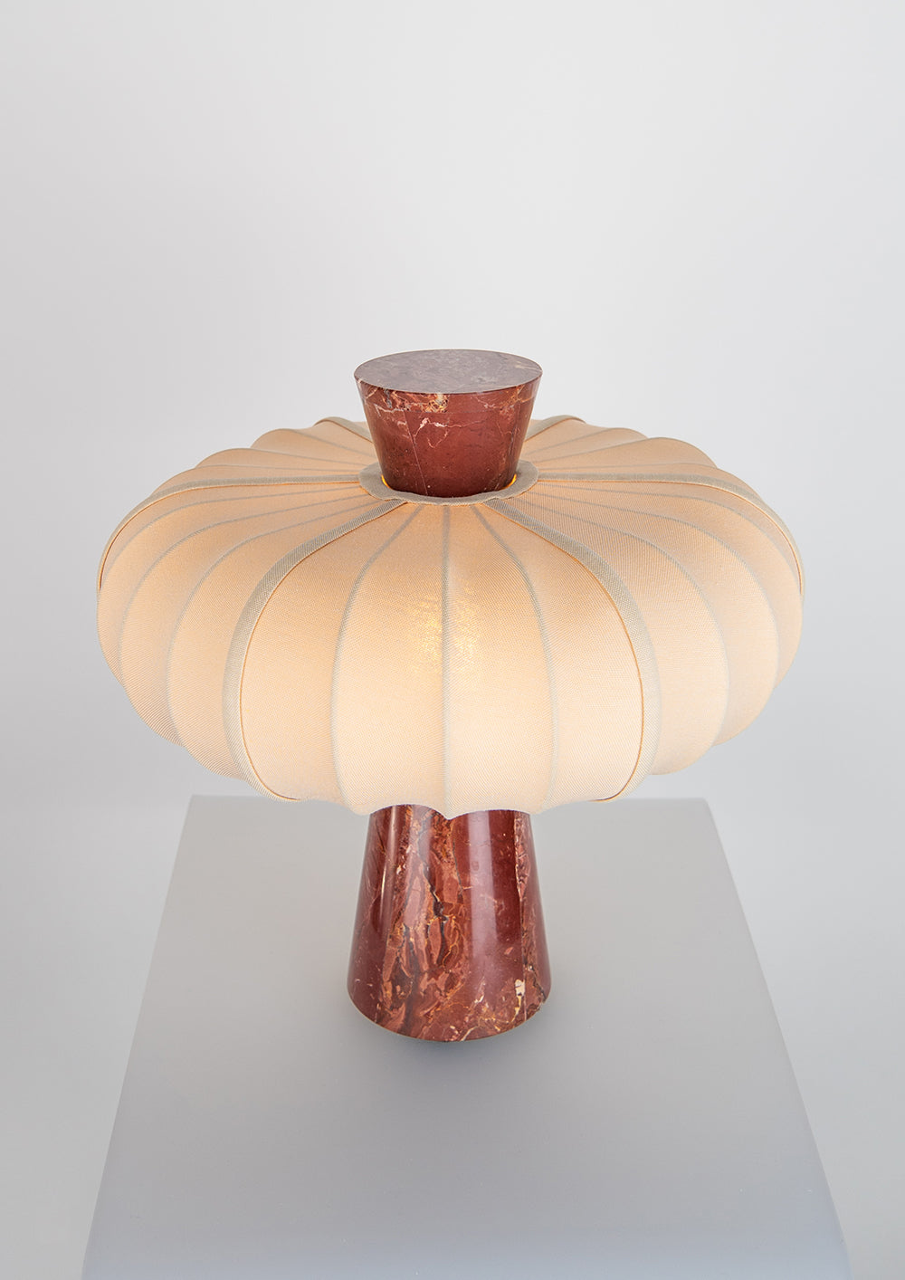 Andorra Table Lamp | Light Clay Cotton - Venetian Red Marble
