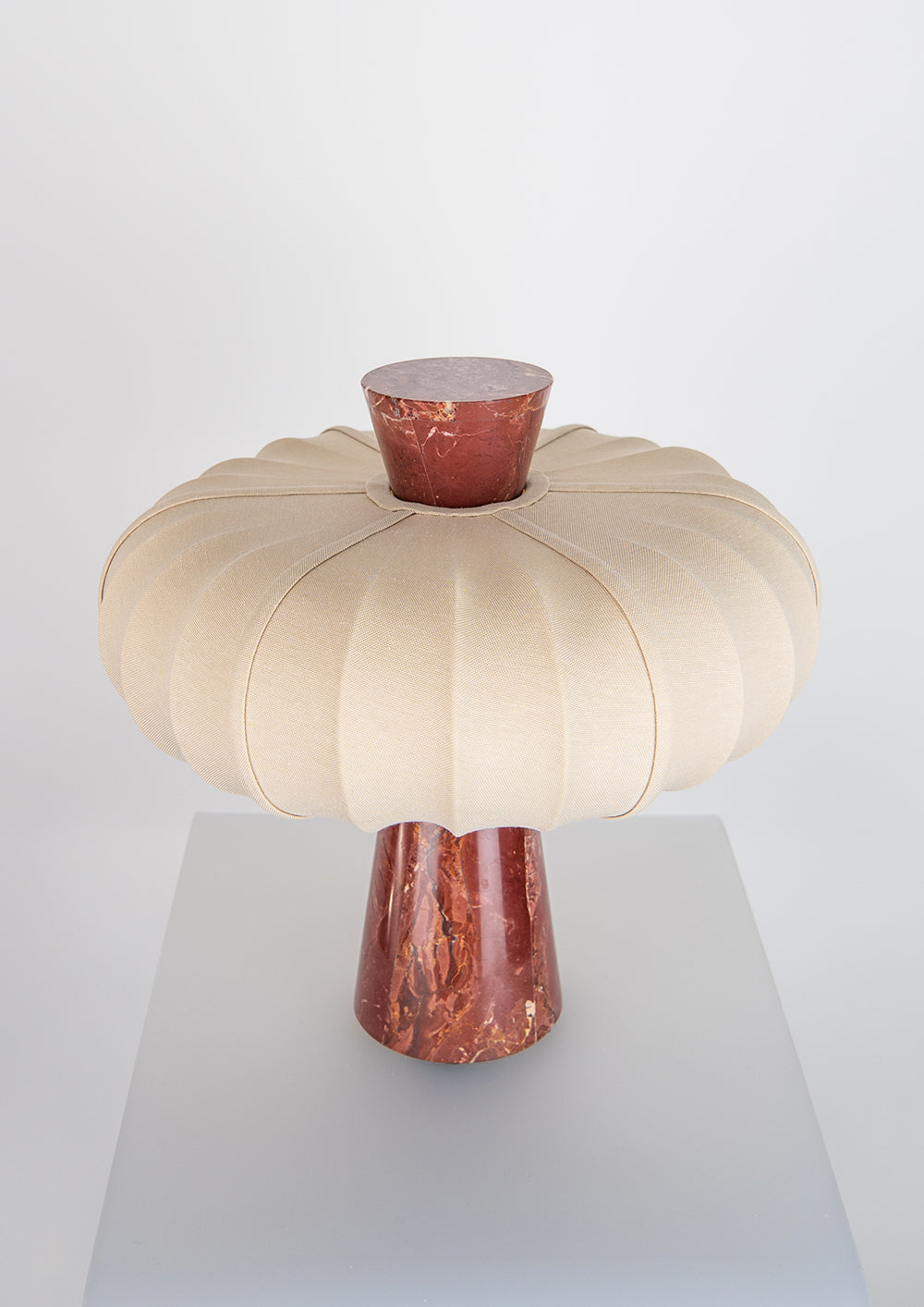 Andorra Table Lamp | Light Clay Cotton - Venetian Red Marble