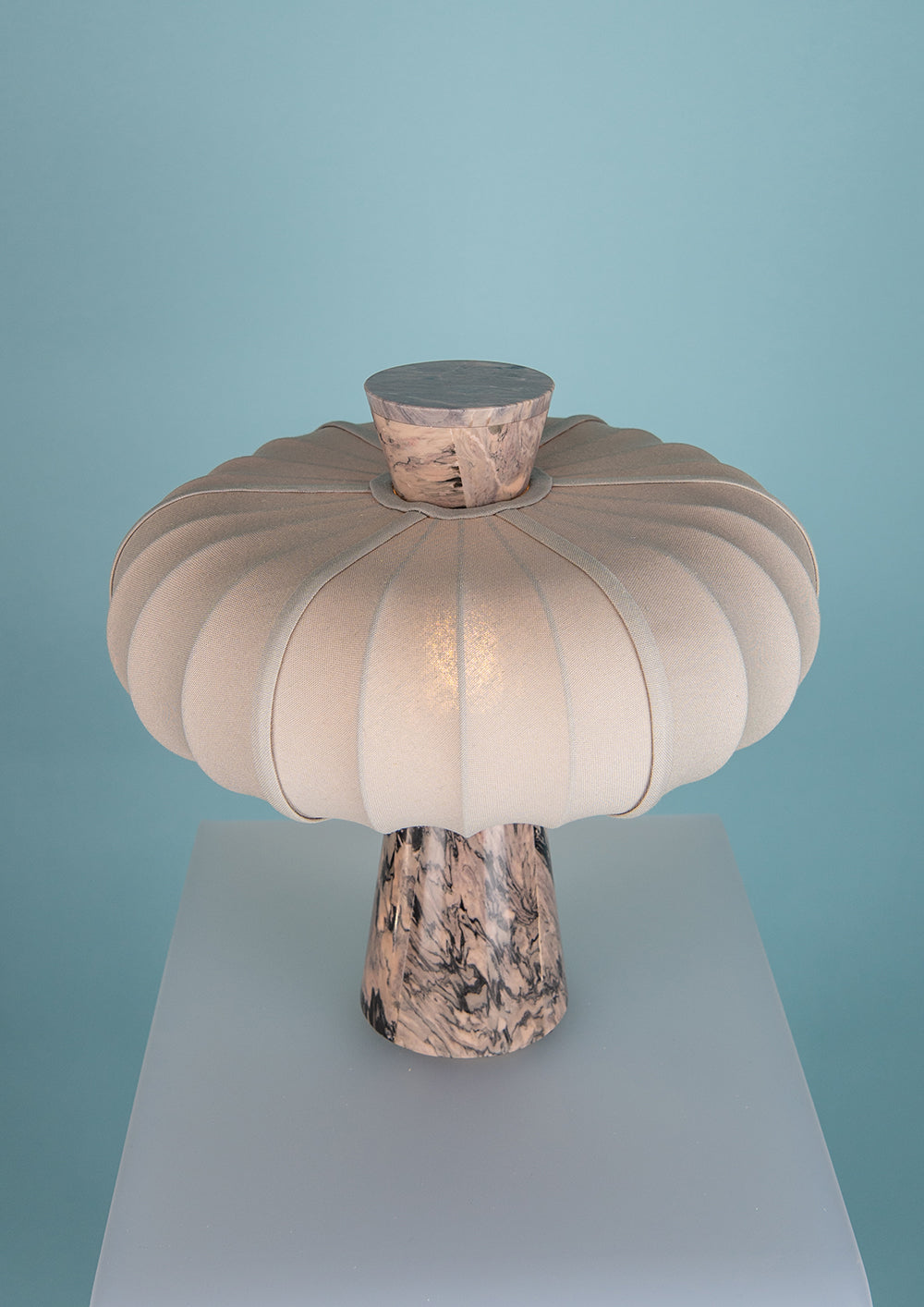 Andorra Table Lamp | Mild Ombre Cotton - Terrestrial Brown Marble